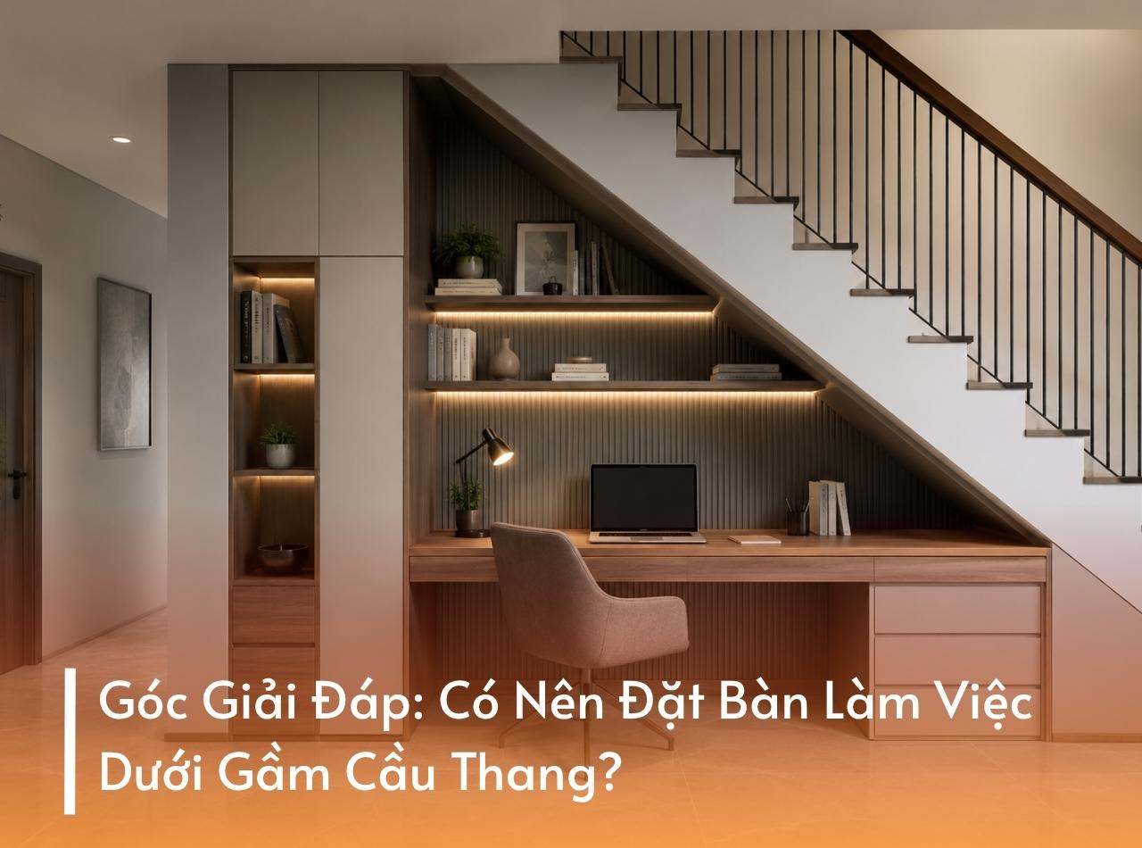 Góc Giải Đáp: Có Nên Đặt Bàn Làm Việc Dưới Gầm Cầu Thang?