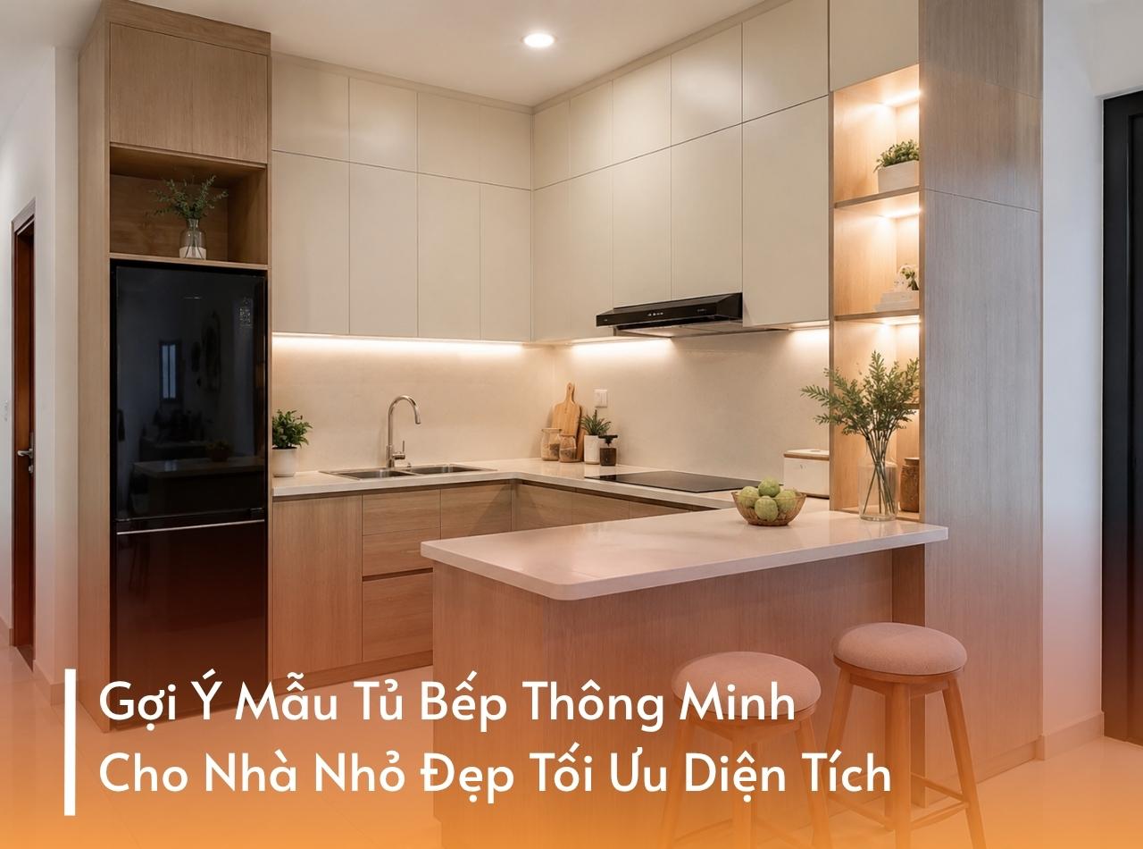 Gợi Ý Mẫu Tủ Bếp Thông Minh Cho Nhà Nhỏ Đẹp Tối Ưu Diện Tích