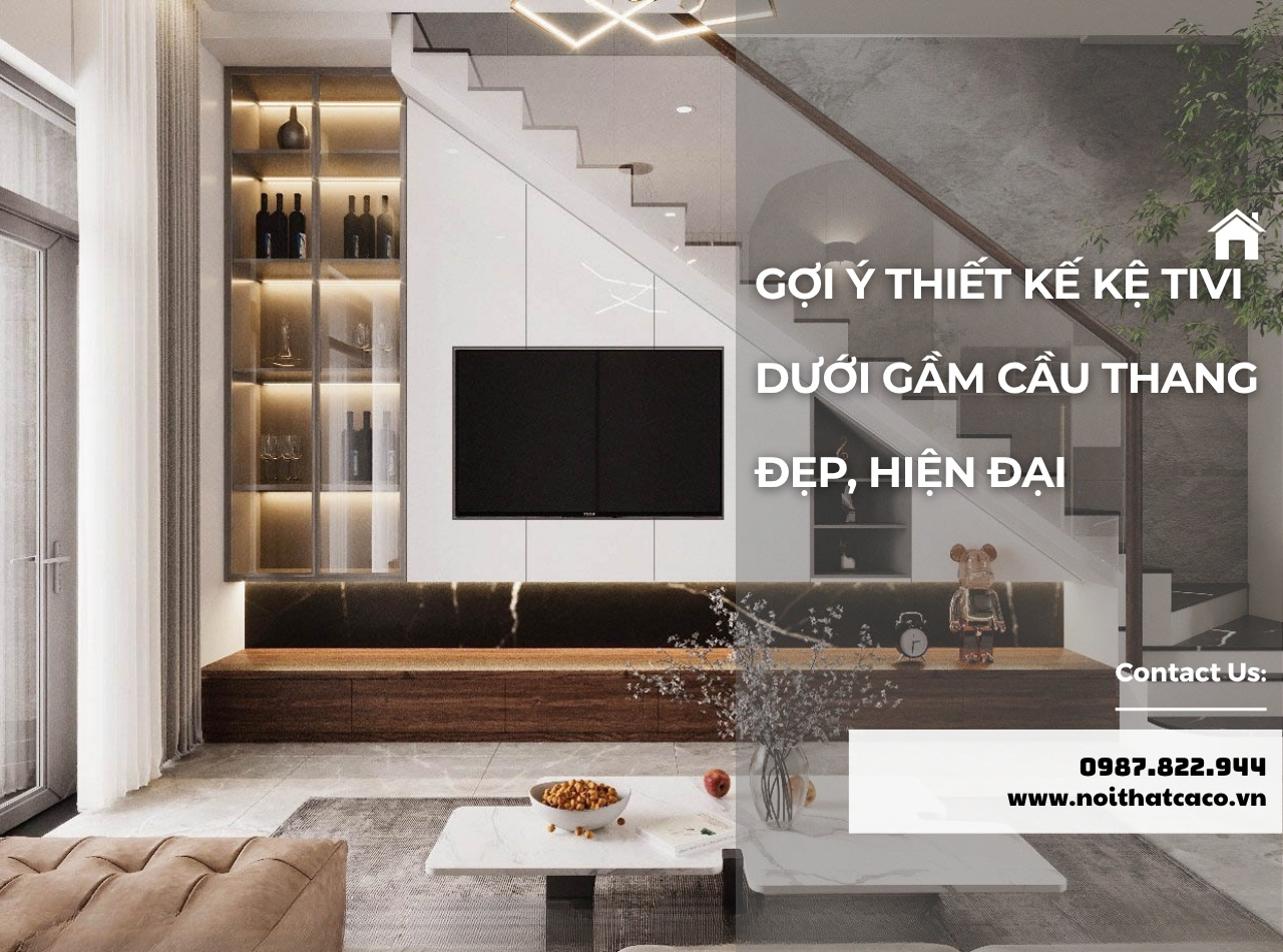 Gợi Ý Thiết Kế Kệ Tivi Dưới Gầm Cầu Thang Đẹp, Hiện Đại