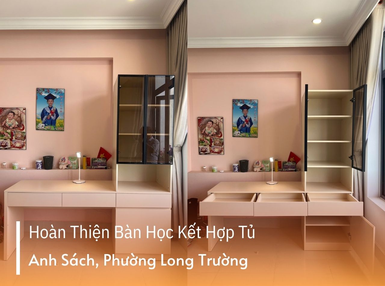 Hoàn Thiện Bàn Học Kết Hợp Tủ Anh Sách Phường Long Trường