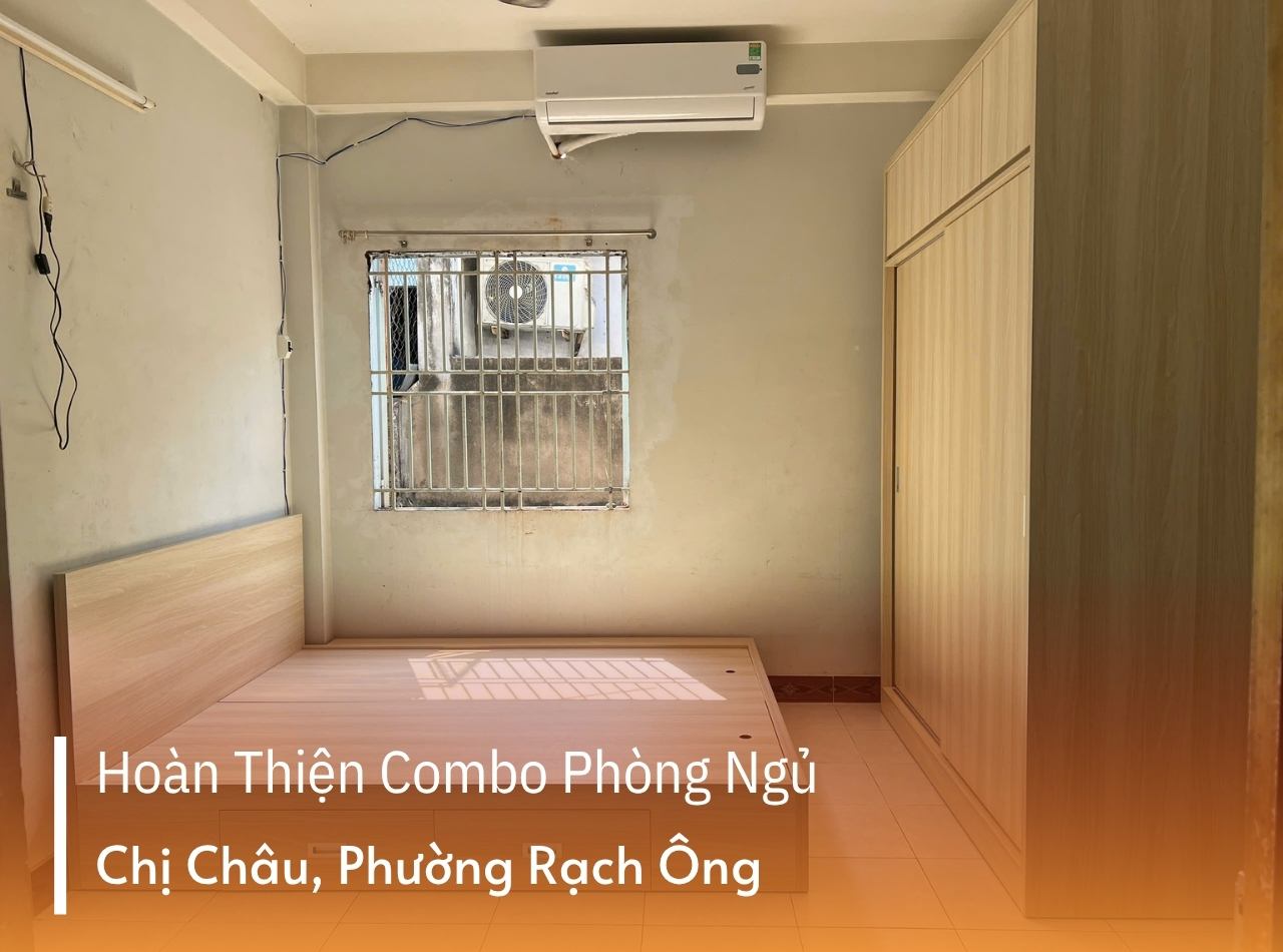 Hoàn Thiện Combo Phòng Ngủ Gỗ MDF Chị Châu Phường Rạch Ông