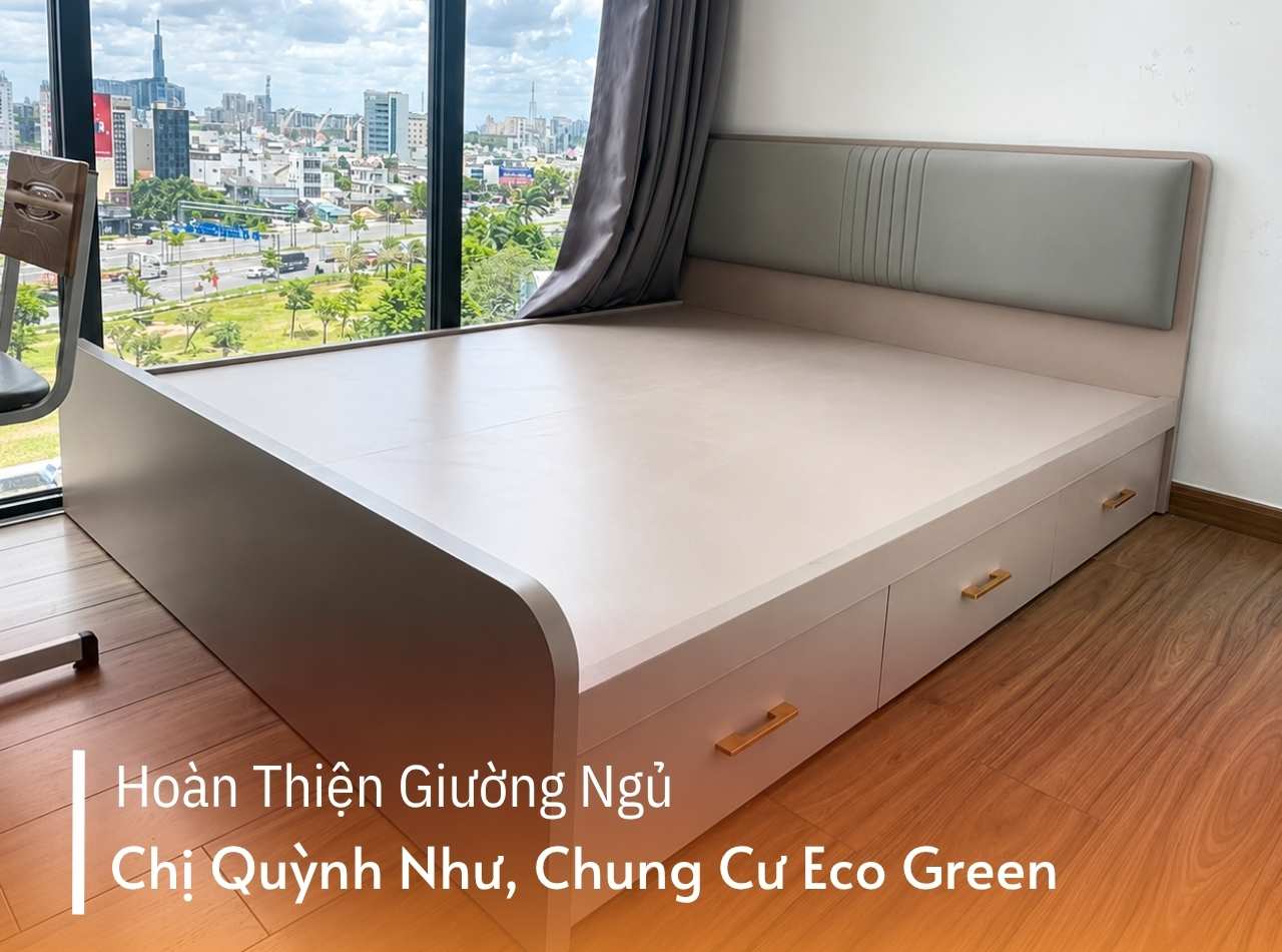 Hoàn Thiện Giường Ngủ Chị Quỳnh Như Chung Cư Eco Green