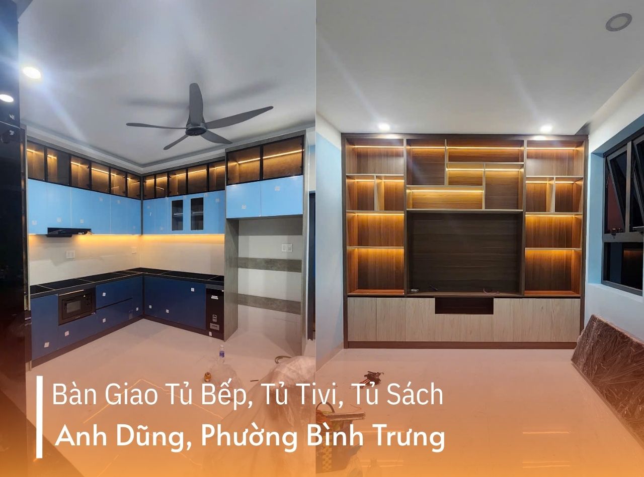 Hoàn Thiện Tủ Bếp, Tủ Sách, Tủ Tivi Anh Dũng P. Bình Trưng