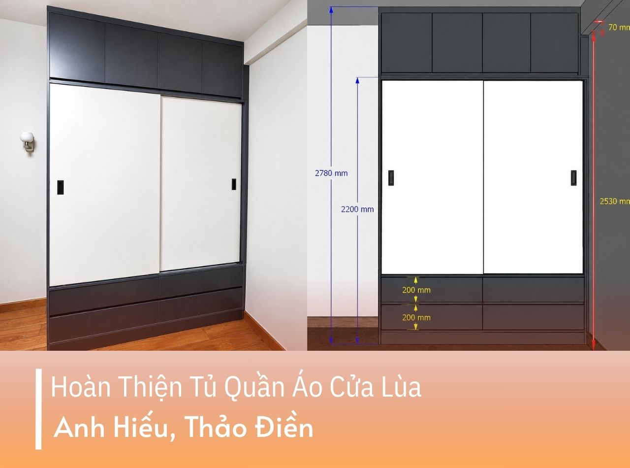 Hoàn Thiện Tủ Quần Áo Cửa Lùa Anh Hiếu Tại Thảo Điền