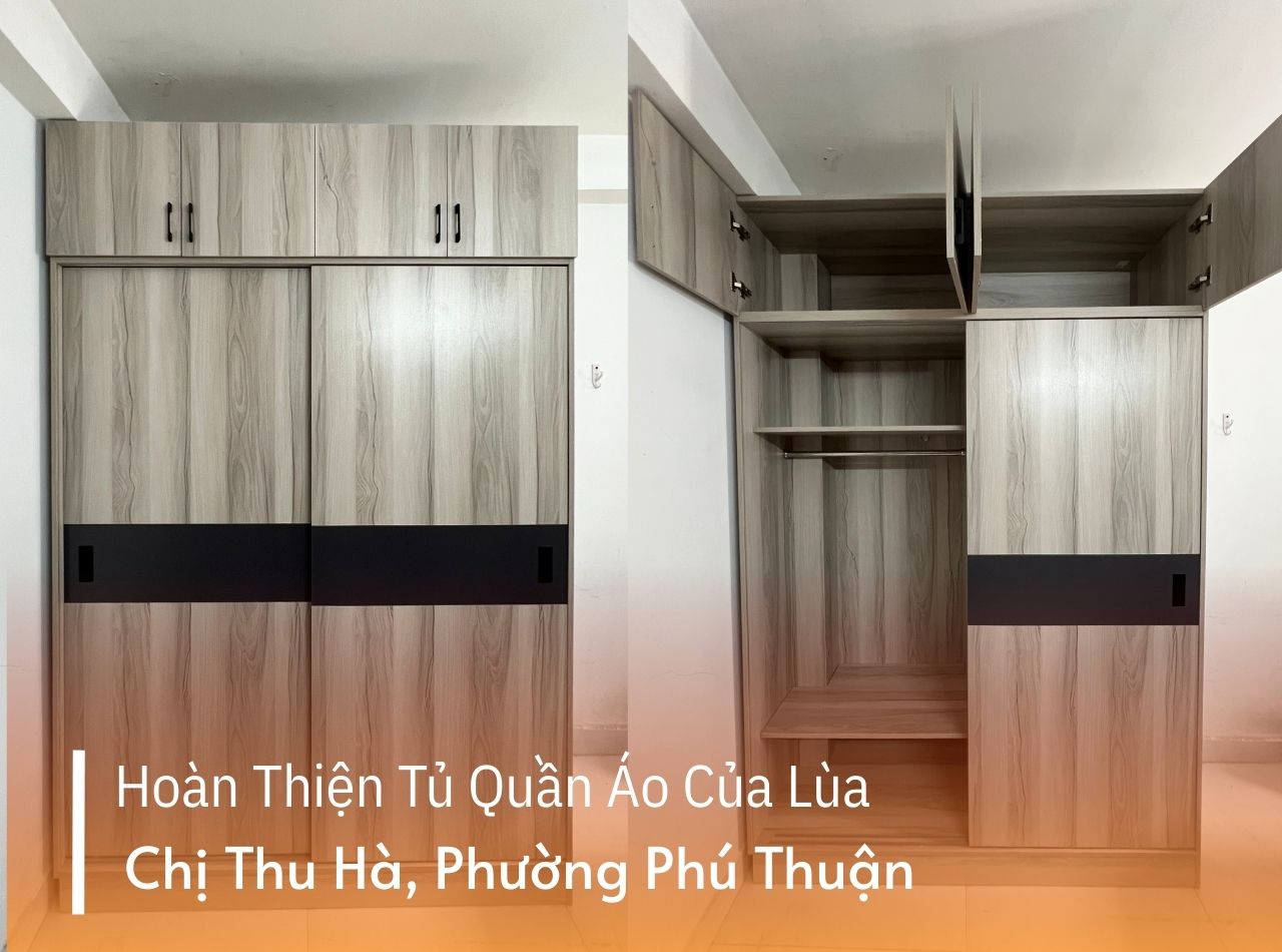 Hoàn Thiện Tủ Quần Áo Cửa Lùa Chị Thu Hà Phường Phú Thuận