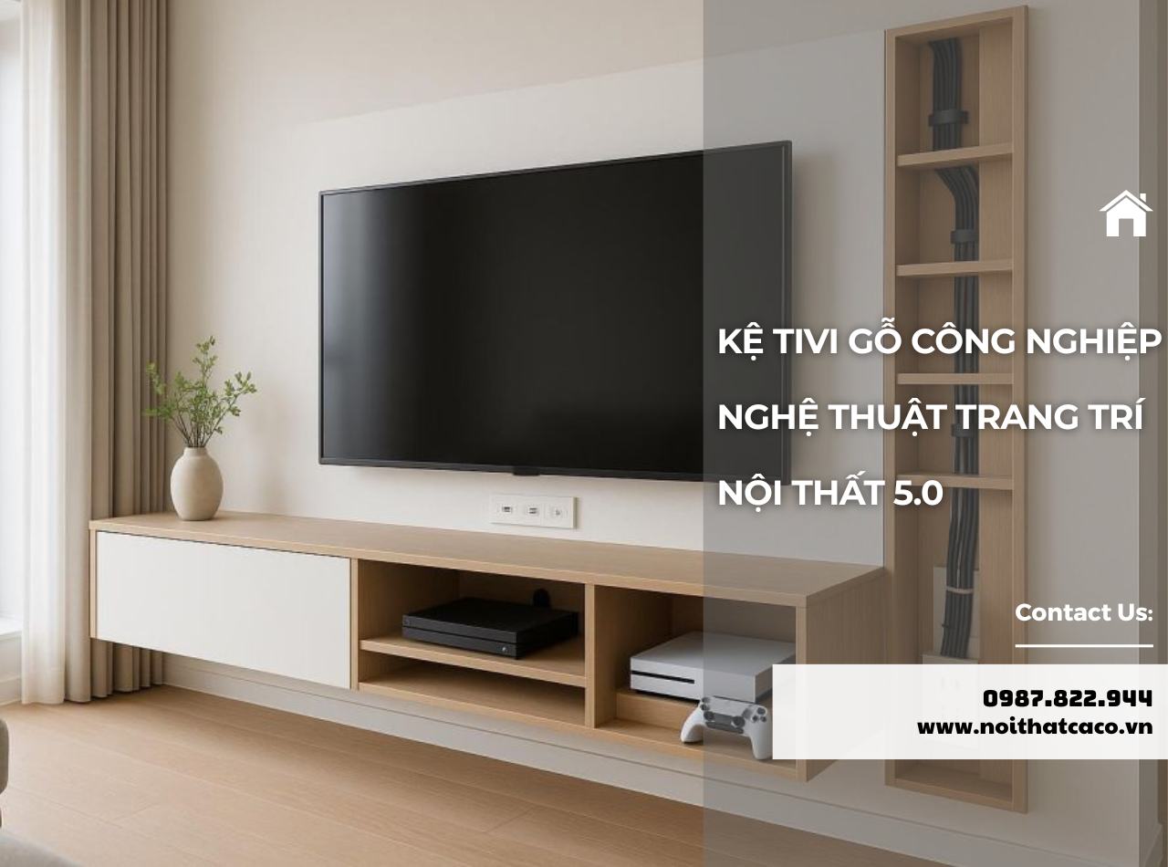 Kệ Tivi Gỗ Công Nghiệp - Nghệ Thuật Trang Trí Nội Thất 5.0