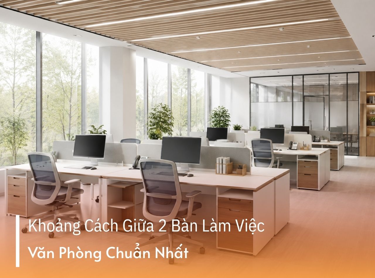 Khoảng Cách Giữa 2 Bàn Làm Việc Văn Phòng Bao Nhiêu Hợp Lý?