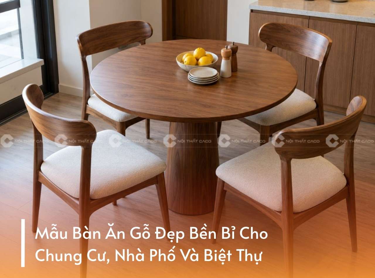 Mẫu Bàn Ăn Gỗ Đẹp Bền Bỉ Cho Chung Cư, Nhà Phố Và Biệt Thự