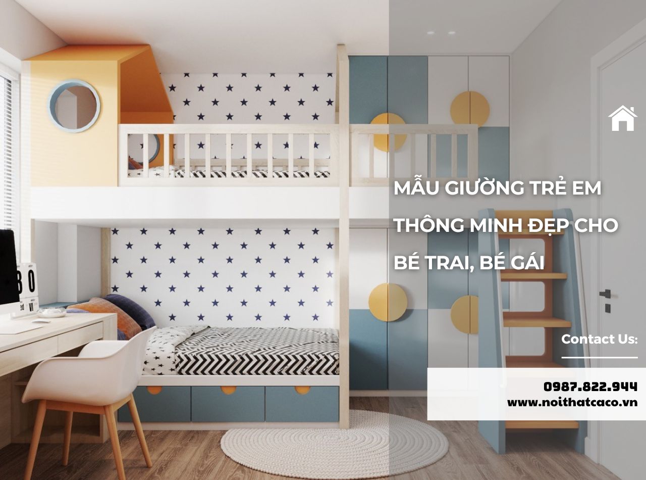 Mẫu Giường Trẻ Em Thông Minh Đẹp Cho Bé Trai, Bé Gái