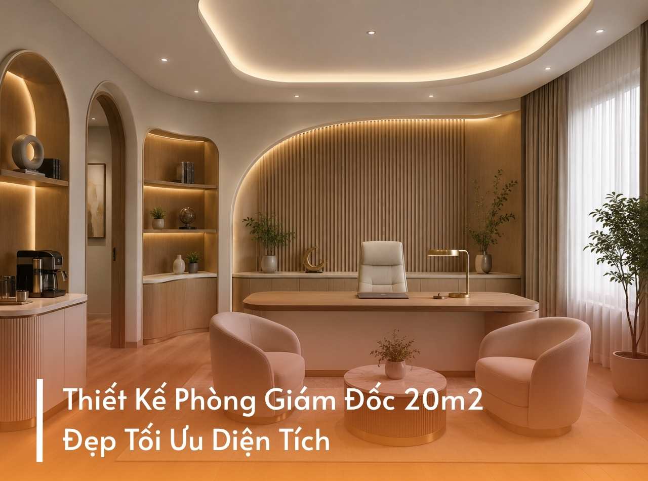 Thiết Kế Phòng Giám Đốc 20m2 Đẹp, Tối Ưu Diện Tích