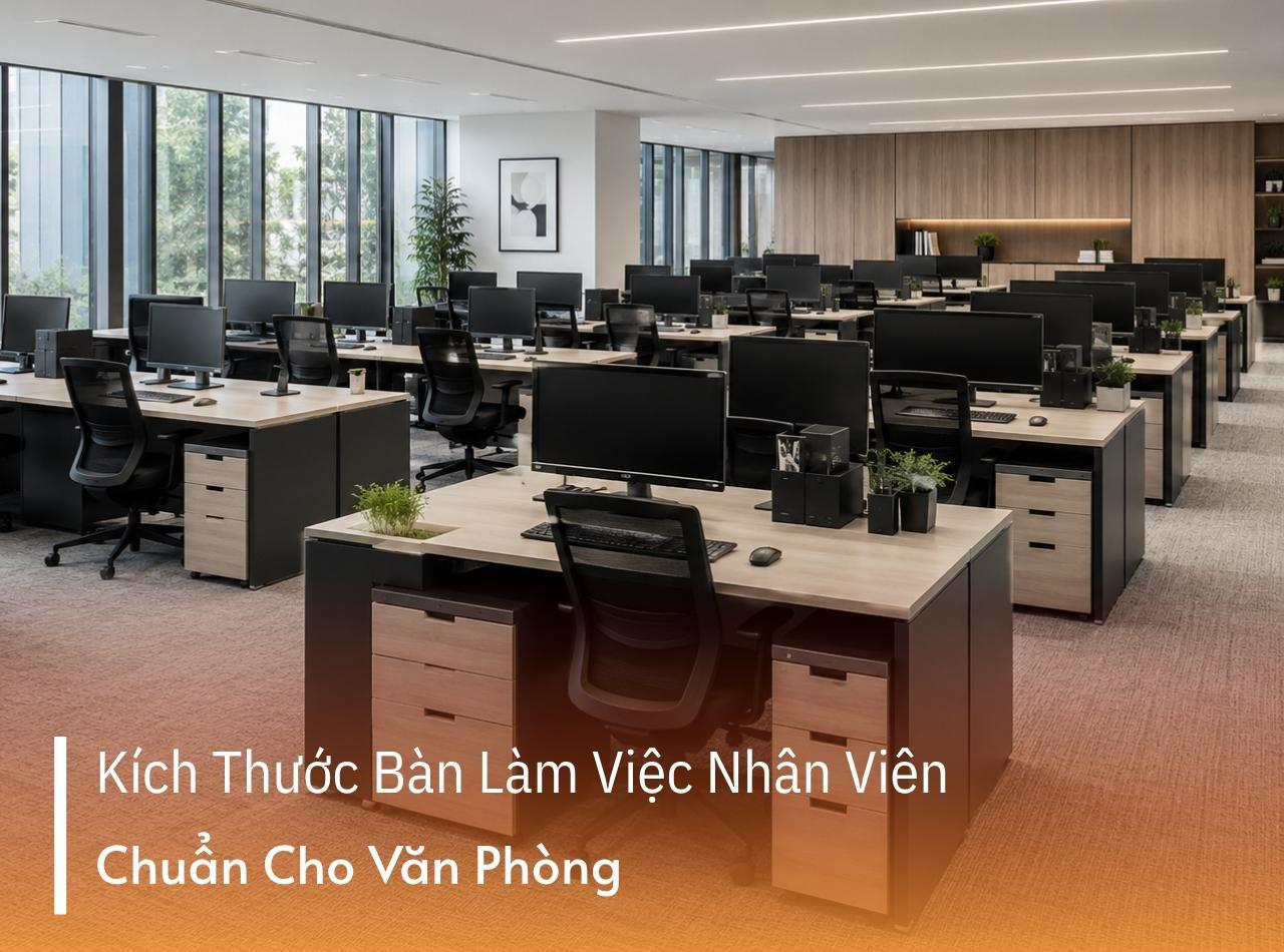 Tiêu Chuẩn Kích Thước Bàn Làm Việc Nhân Viên Văn Phòng