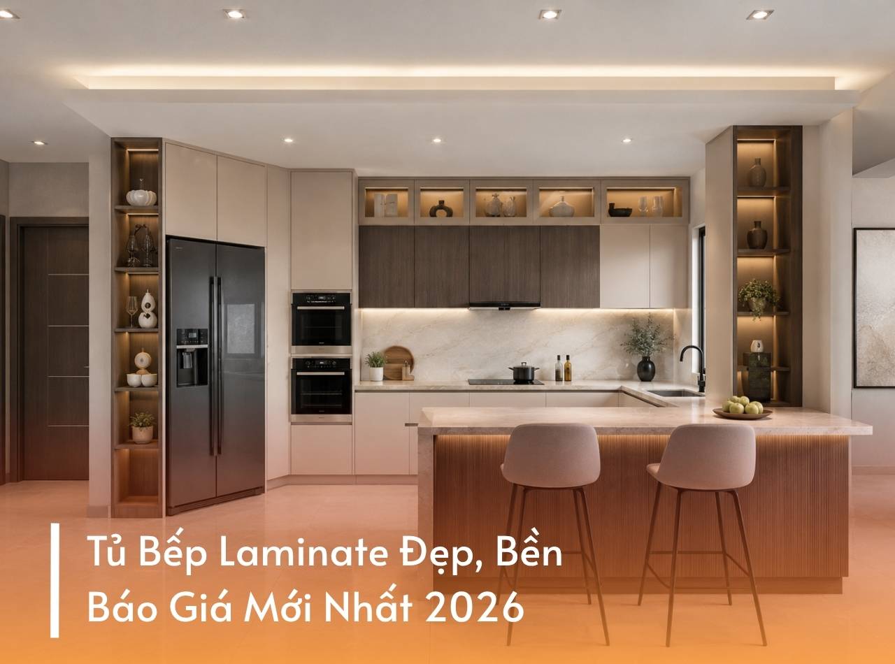 Tủ Bếp Laminate Đẹp, Bền, Báo Giá Mới Nhất 2026