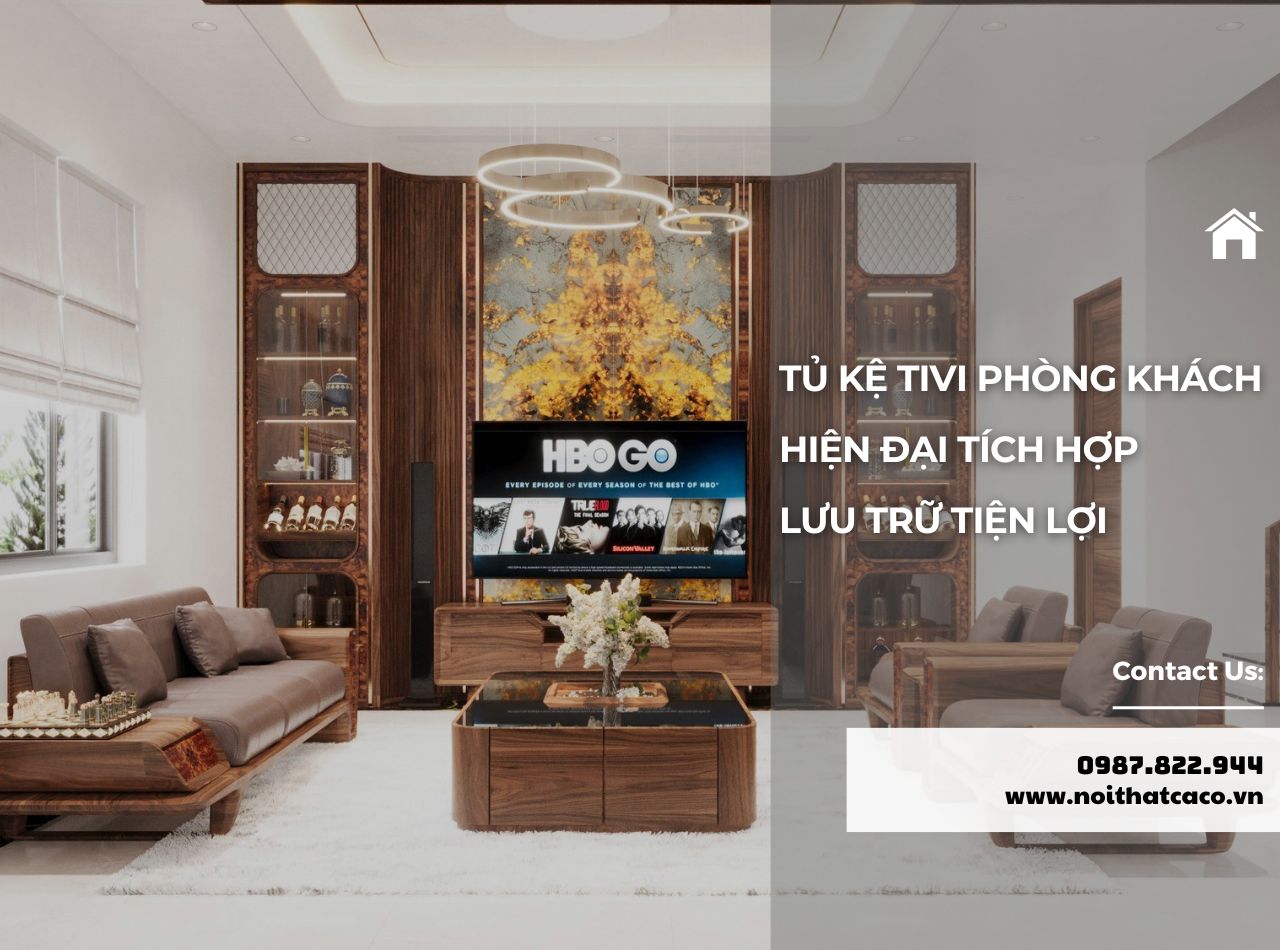 Tủ Kệ Tivi Phòng Khách Hiện Đại Tích Hợp Lưu Trữ Tiện Lợi