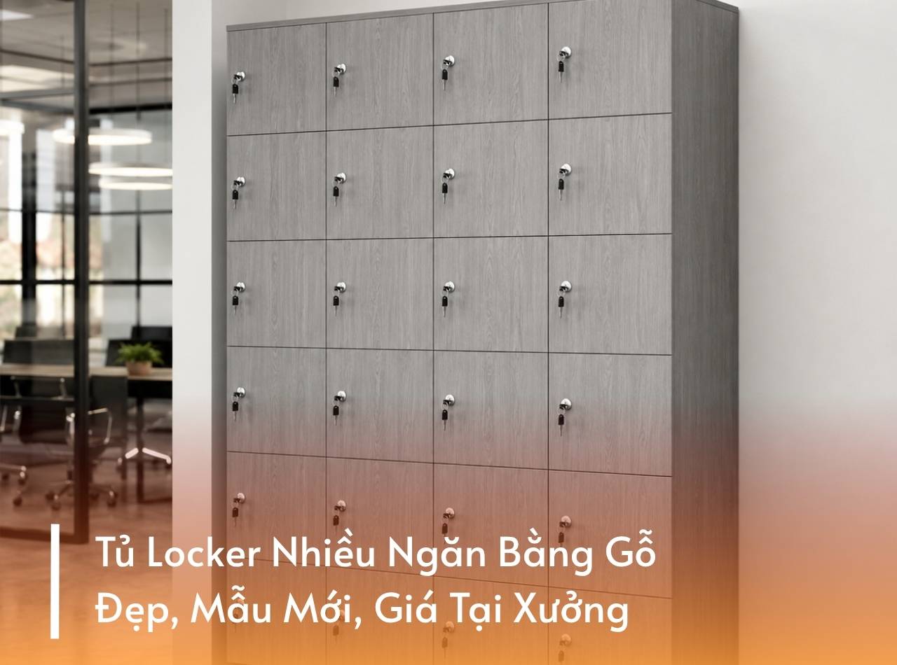 Tủ Locker Nhiều Ngăn Bằng Gỗ Đẹp, Mẫu Mới, Giá Tại Xưởng