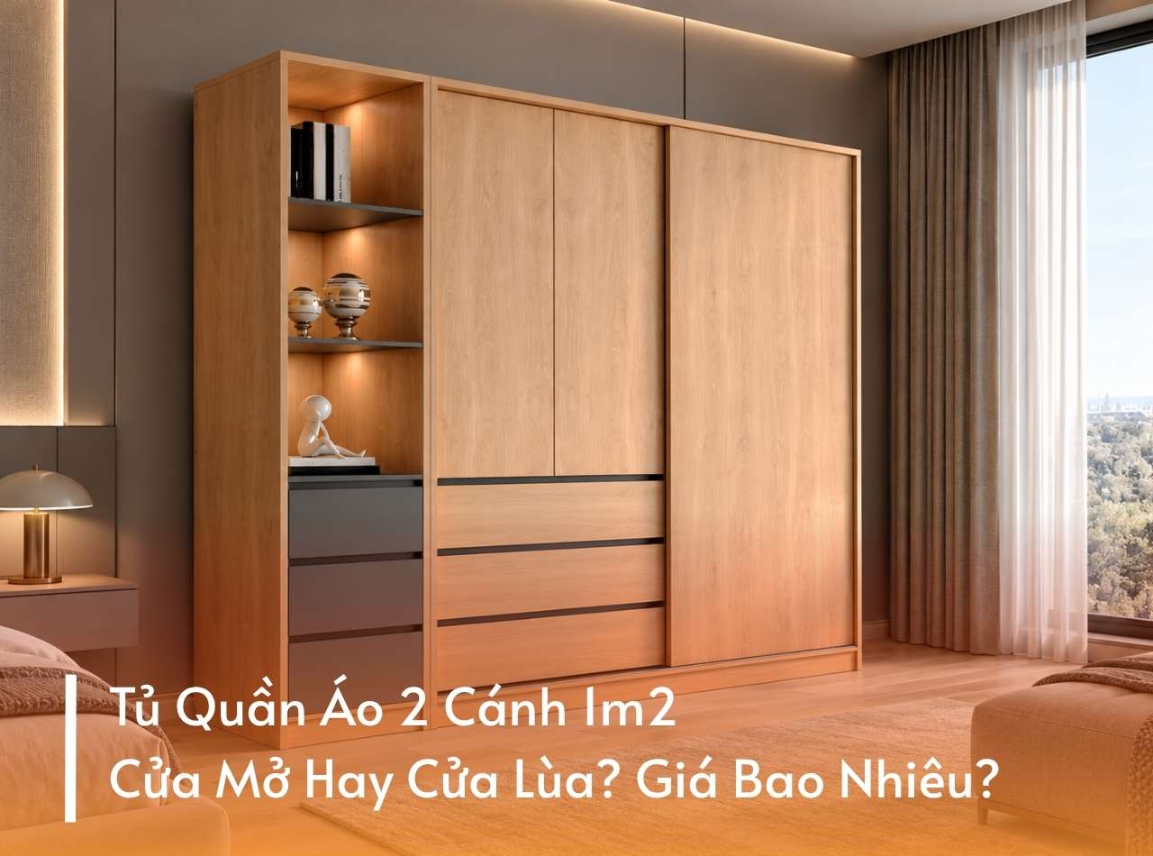 Tủ Quần Áo 2 Cánh 1m2 Cửa Mở Hay Cửa Lùa? Giá Bao Nhiêu?