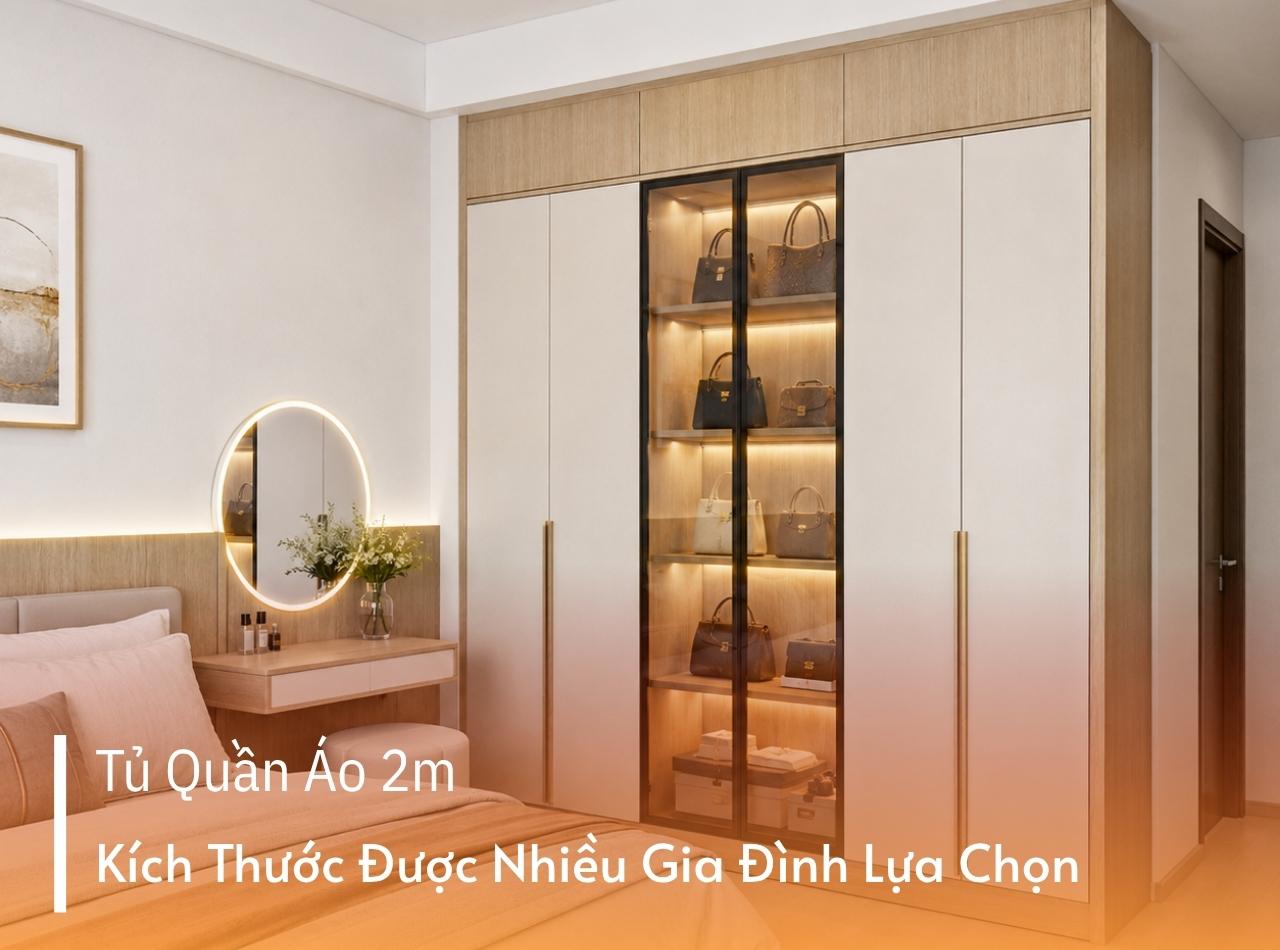 Tủ Quần Áo 2m - Kích Thước Được Nhiều Gia Đình Lựa Chọn