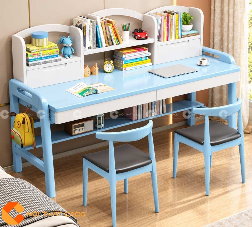 Bàn Học Đôi Gỗ Tự Nhiên BHTE043