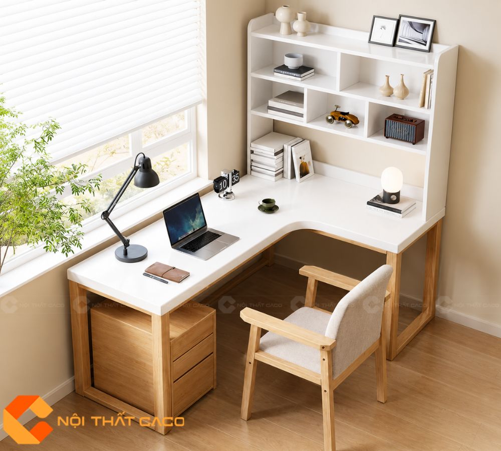 Bàn Làm Việc Tại Nhà Gỗ Tự Nhiên BLV046