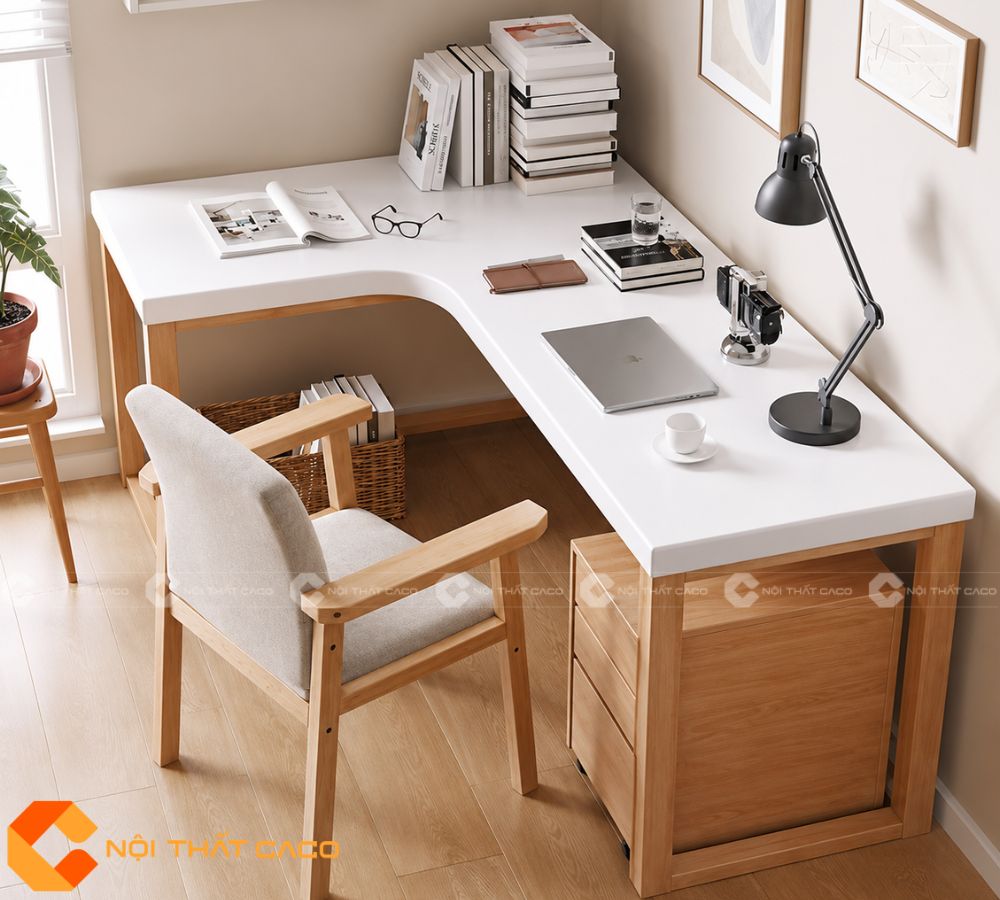 Bàn Làm Việc Tại Nhà Gỗ Tự Nhiên BLV049