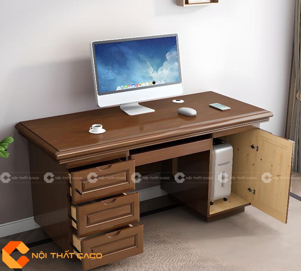 Bàn Làm Việc Tại Nhà Gỗ Tự Nhiên BLV056