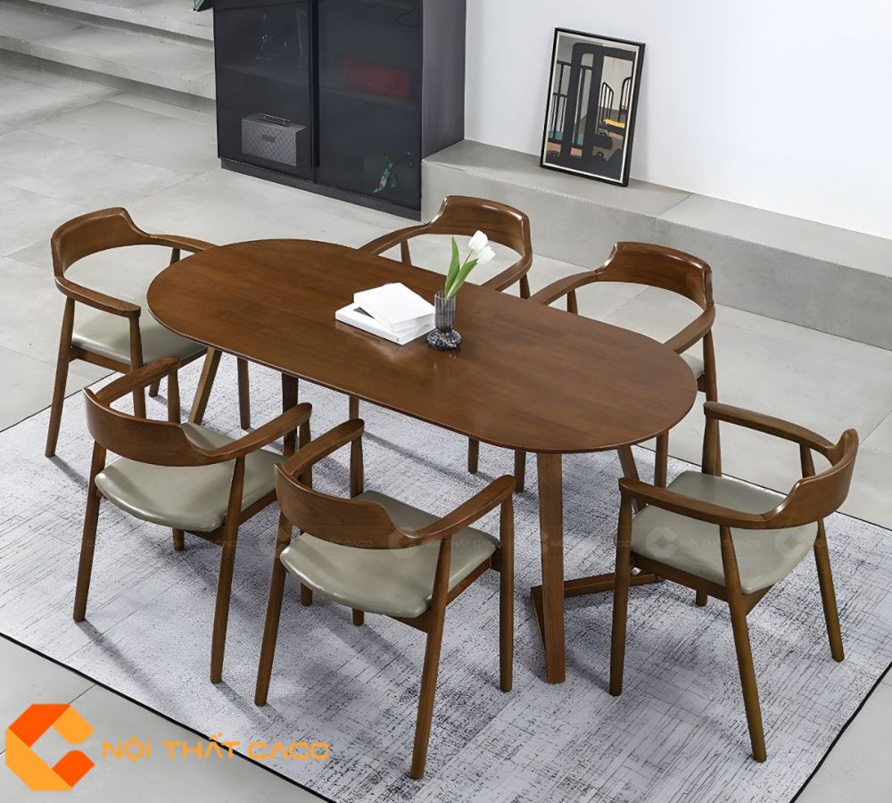 Bộ Bàn Ăn Gỗ Cao Su Tự Nhiên BA066
