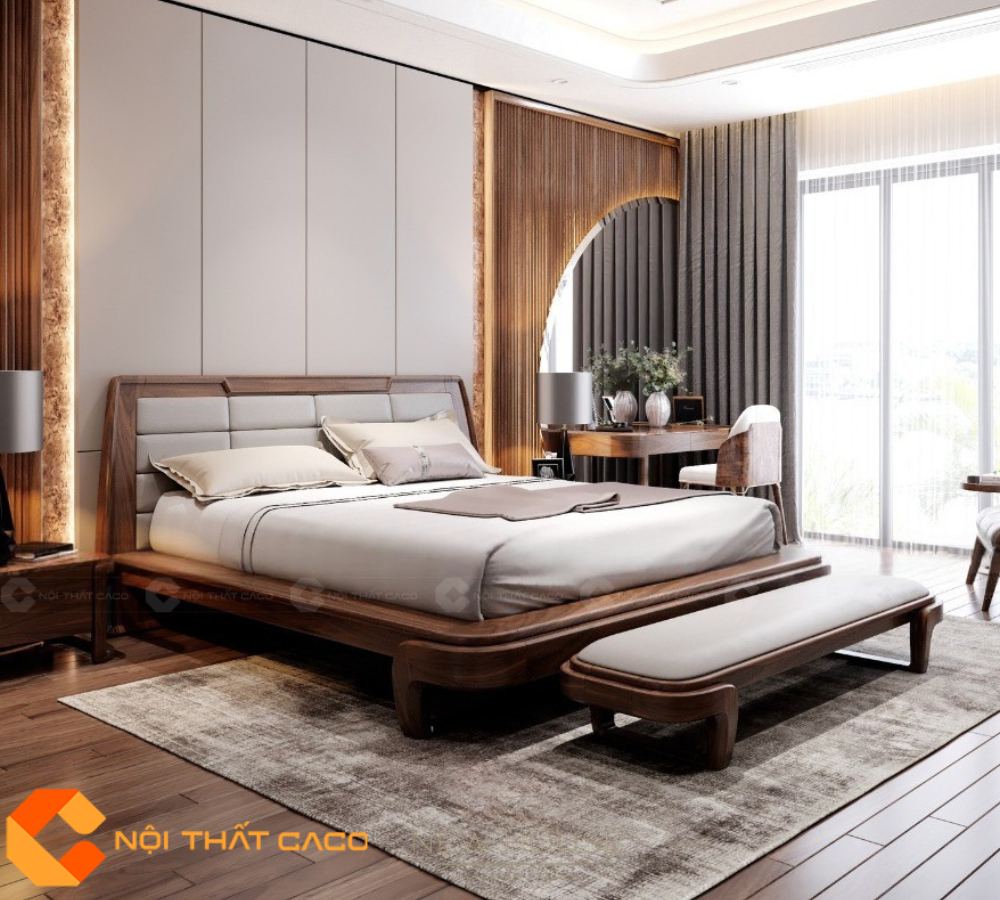 Giường Ngủ Gỗ Tự Nhiên GNTN062 Sang Trọng 