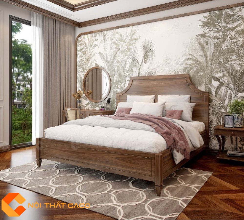 Giường Ngủ Gỗ Tự Nhiên GNTN064 Đẹp Sang Trọng 