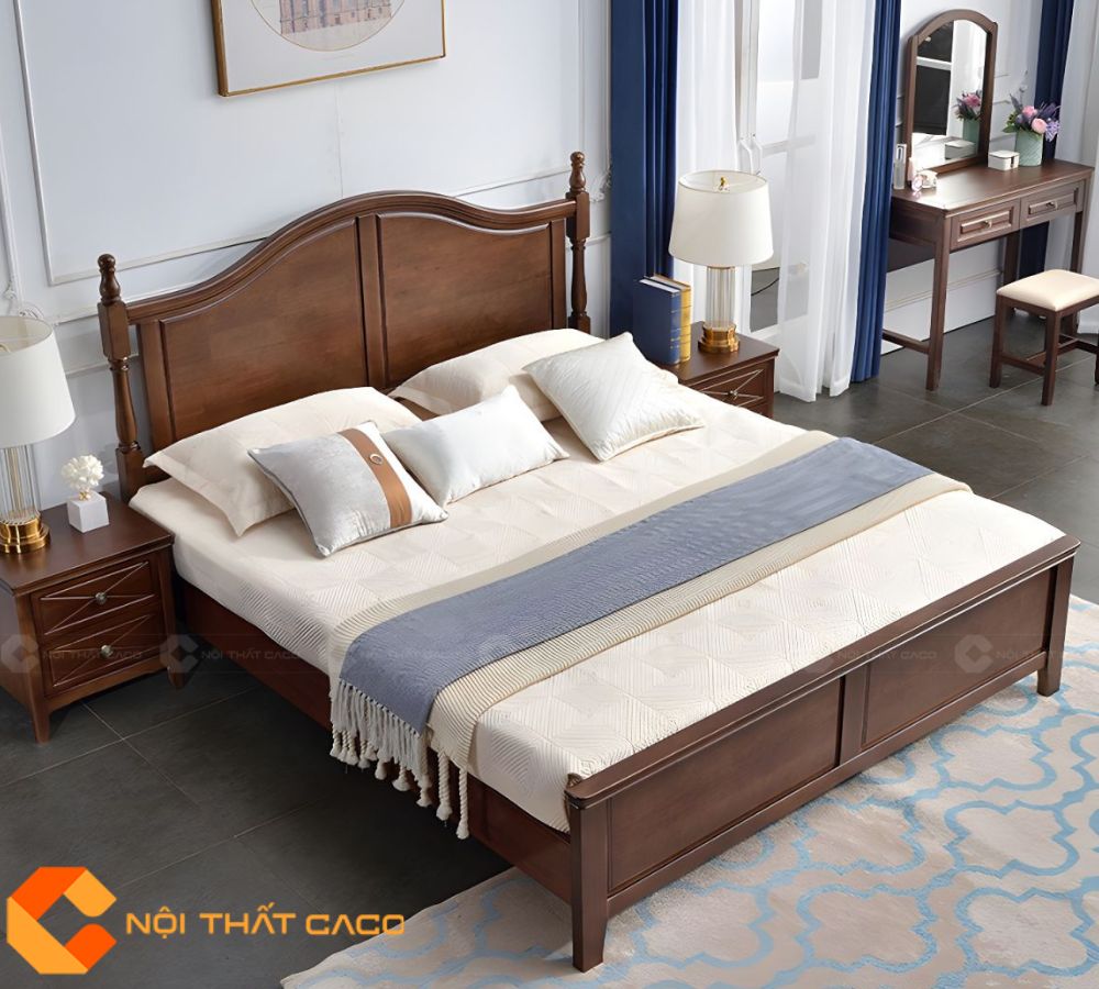 Giường Ngủ Gỗ Tự Nhiên GNTN071 Sang Trọng 