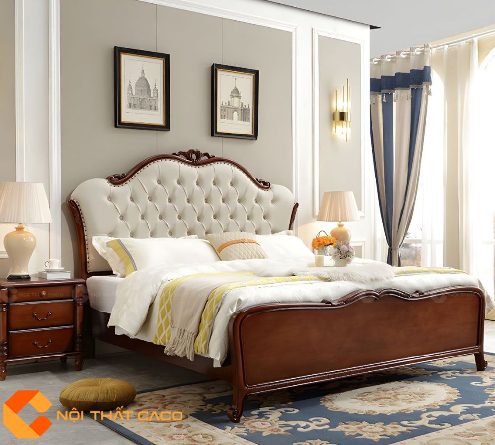 Giường Ngủ Gỗ Tự Nhiên GNTN074 Sang Trọng, Quý Phái 
