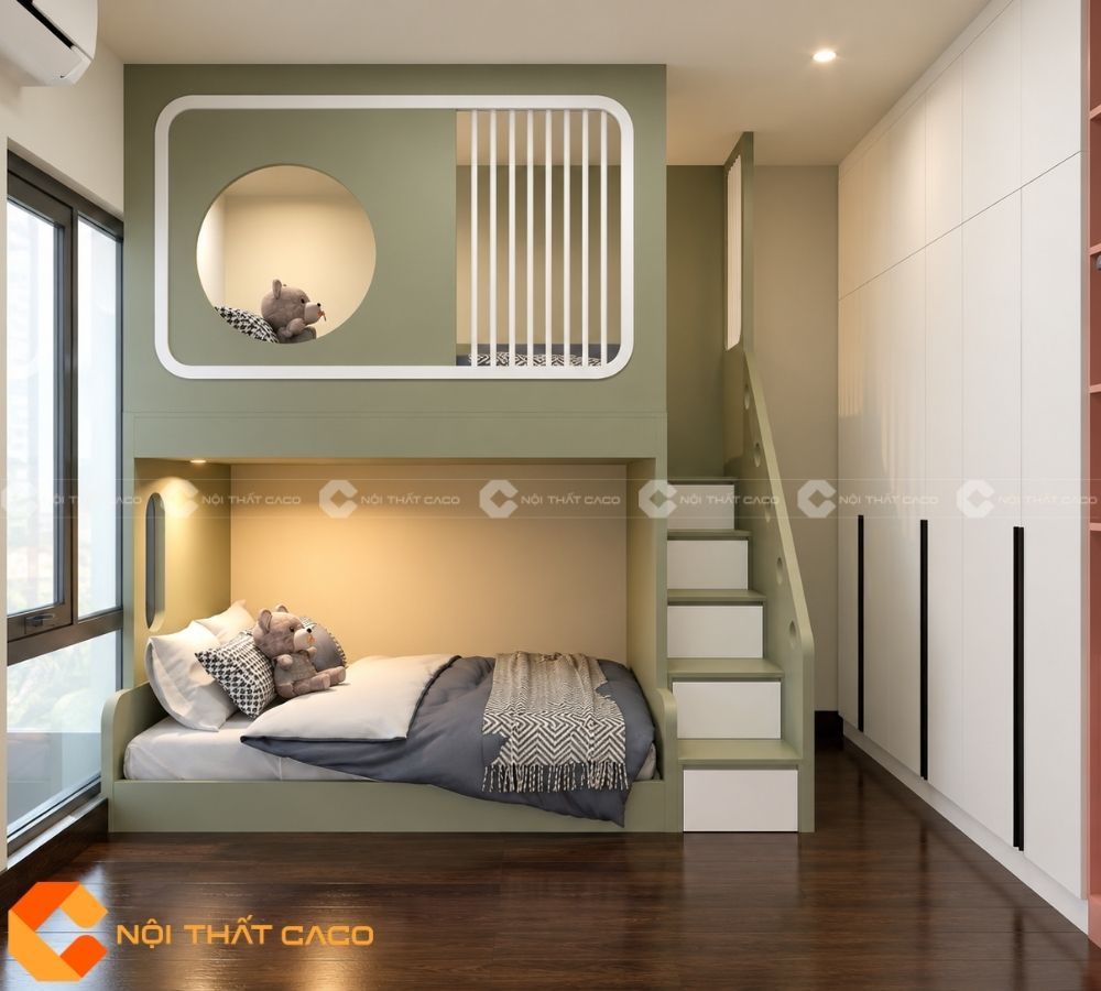 Giường Tầng Gỗ Công Nghiệp GT076