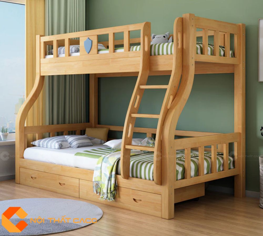 Giường Tầng GT040 Gỗ Tự Nhiên Bền Đẹp 