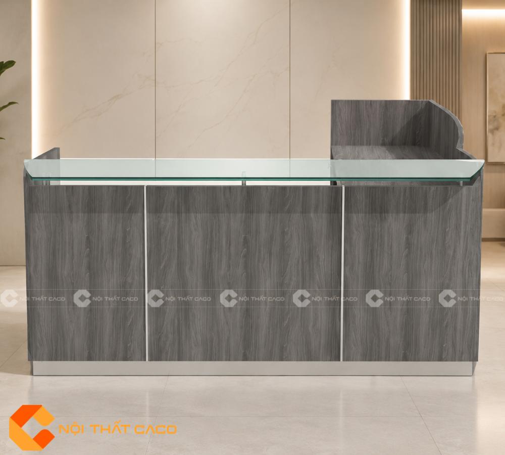 Quầy Lễ Tân Gỗ Công Nghiệp Thiết Kế Tối Ưu Diện Tích - QLT014