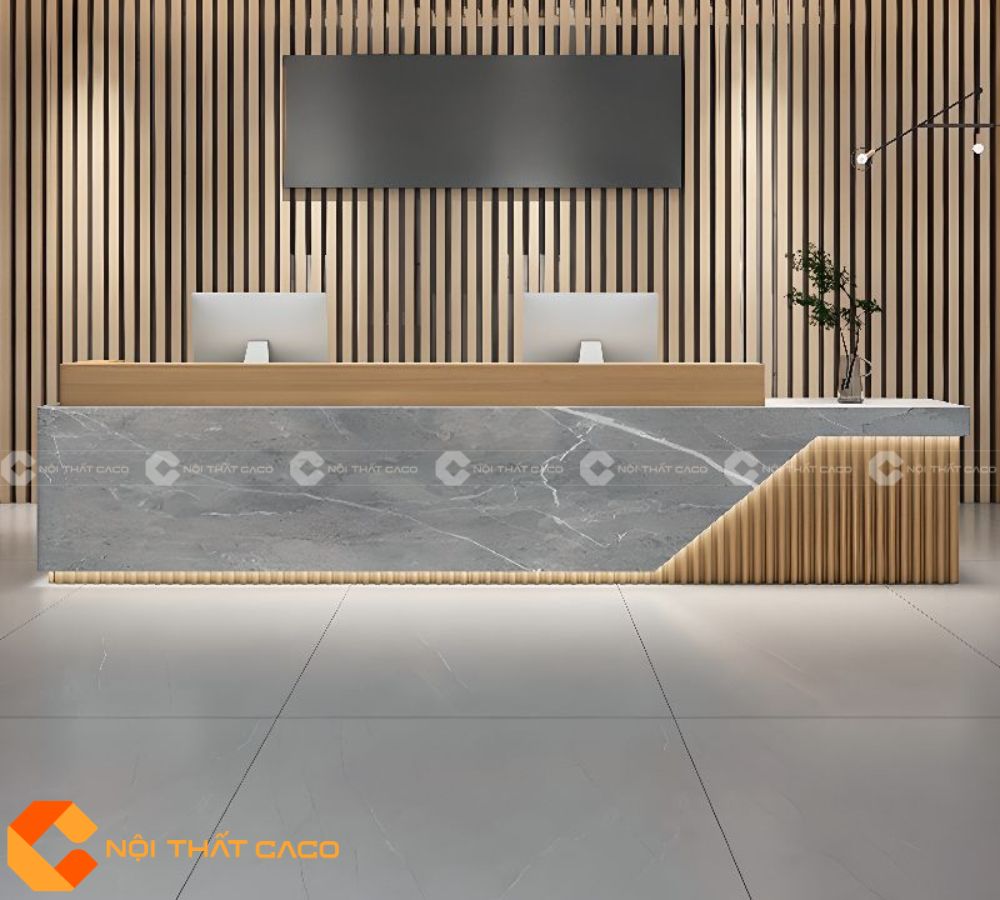 Quầy Lễ Tân Gỗ Công Nghiệp QLT021