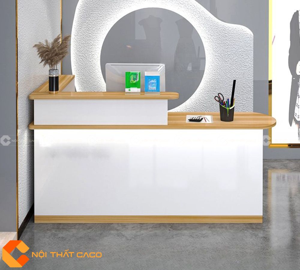 Quầy Lễ Tân Gỗ Công Nghiệp QLT025