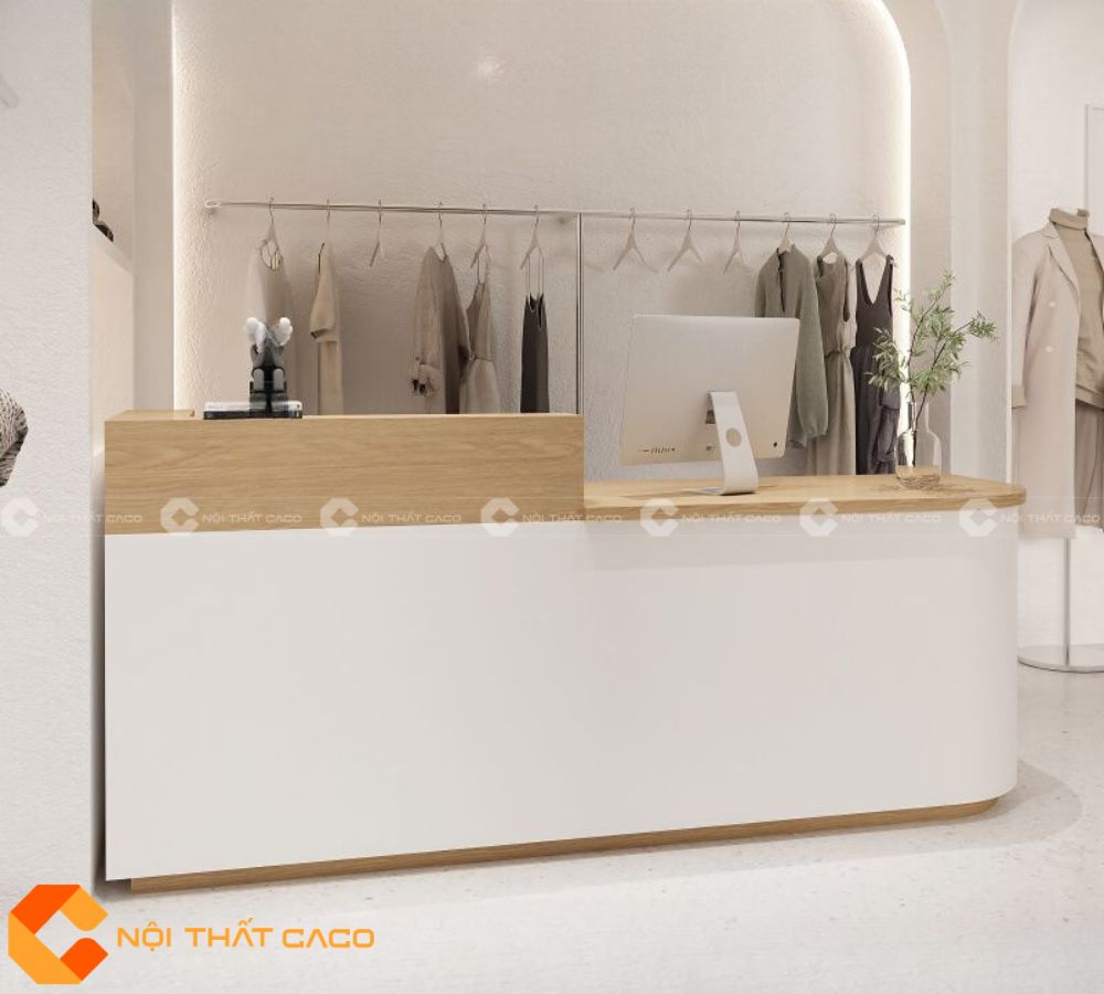 Quầy Lễ Tân Gỗ Công Nghiệp QLT031