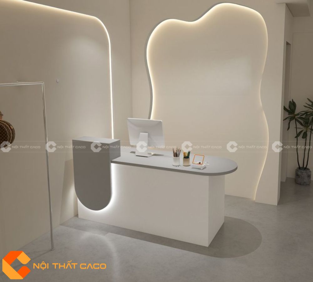 Quầy Lễ Tân Gỗ Công Nghiệp QLT034