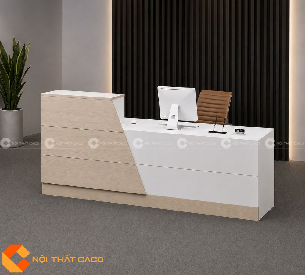 Quầy Lễ Tân Gỗ Công Nghiệp QLT037