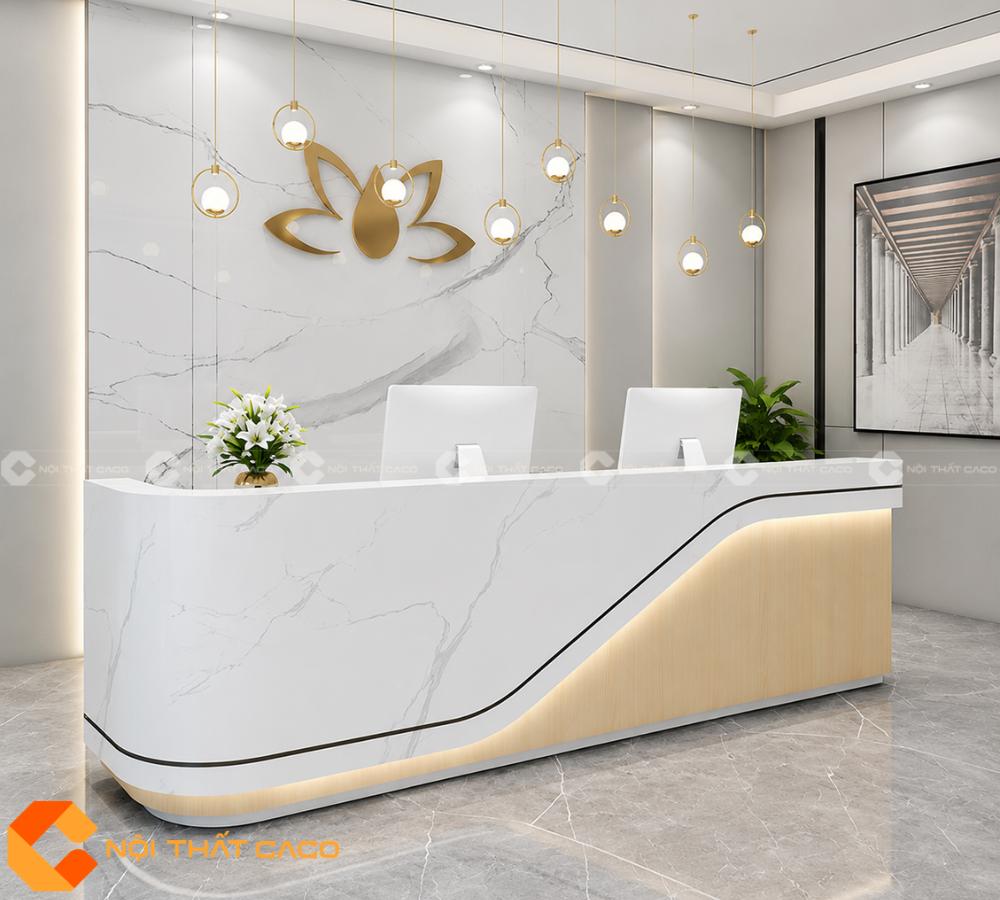 Quầy Lễ Tân Gỗ Công Nghiệp QLT038
