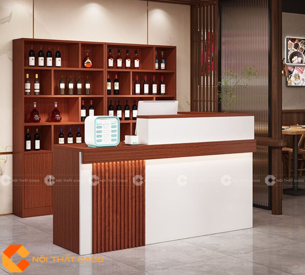 Quầy Lễ Tân Gỗ Công Nghiệp QLT040