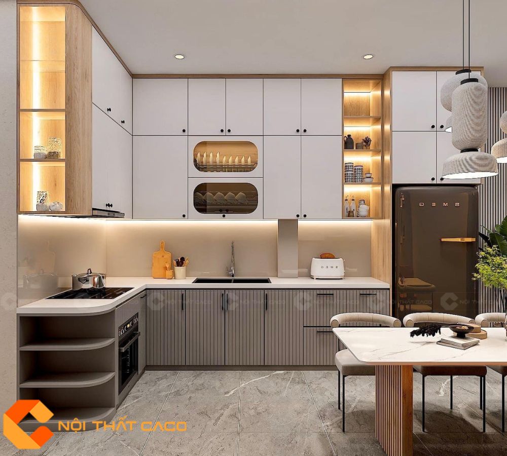 Tủ Bếp Gỗ Công Nghiệp TBM080