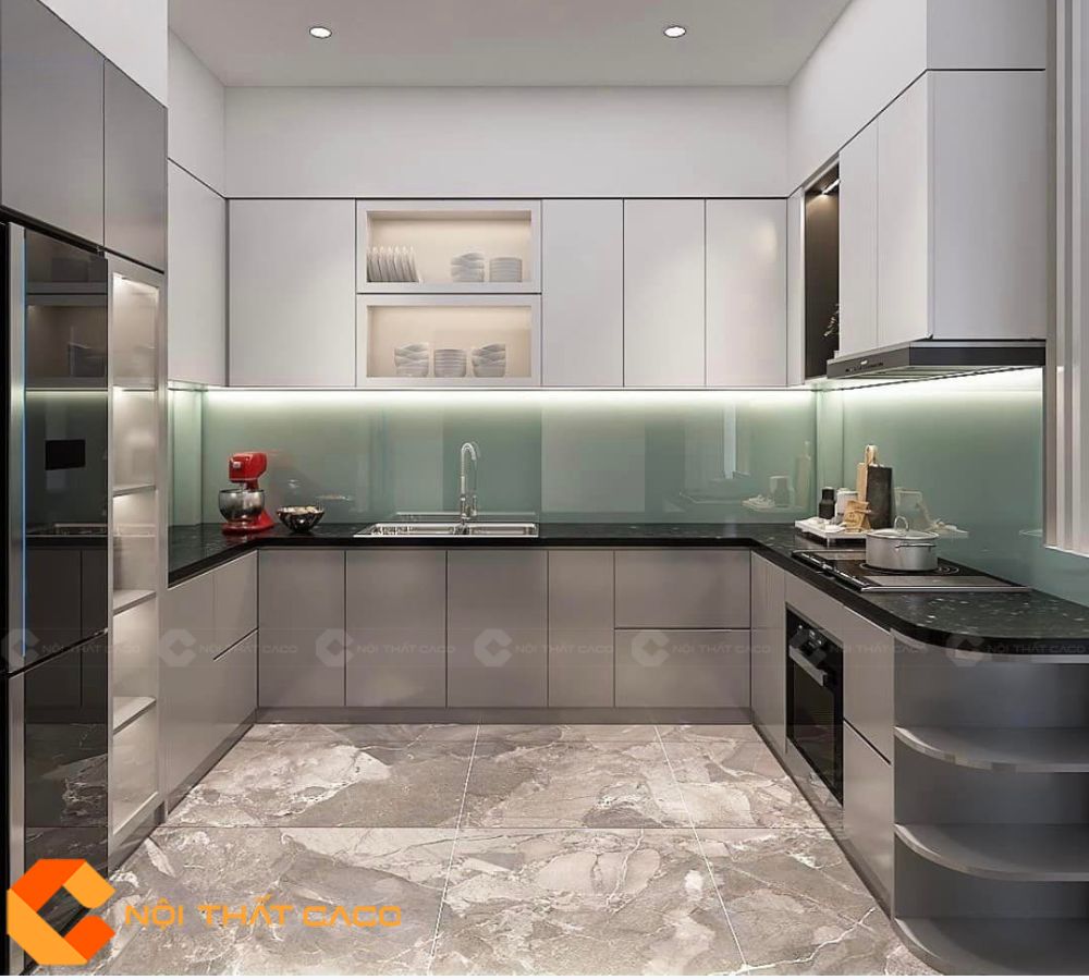 Tủ Bếp Gỗ Công Nghiệp TBM081