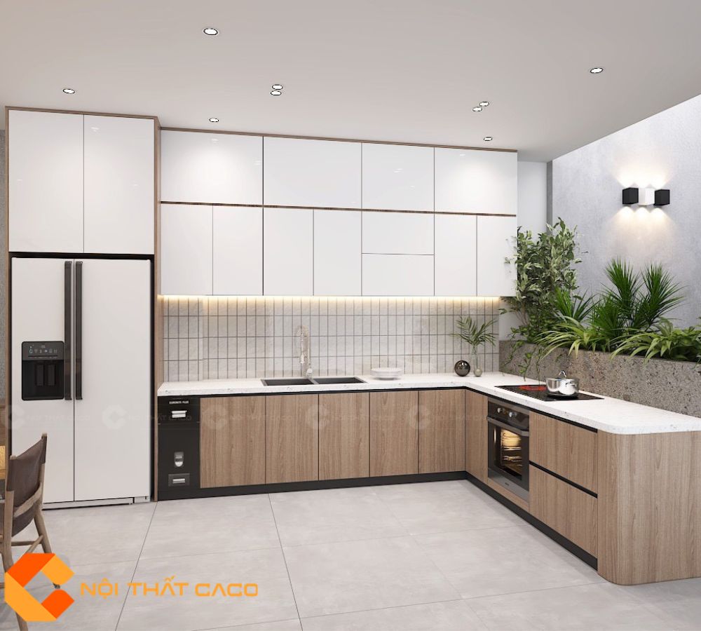 Tủ Bếp Gỗ Công Nghiệp TBM082