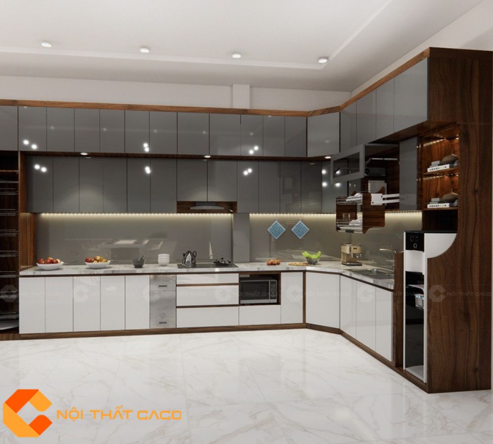 Tủ Bếp Gỗ Công Nghiệp TBM083