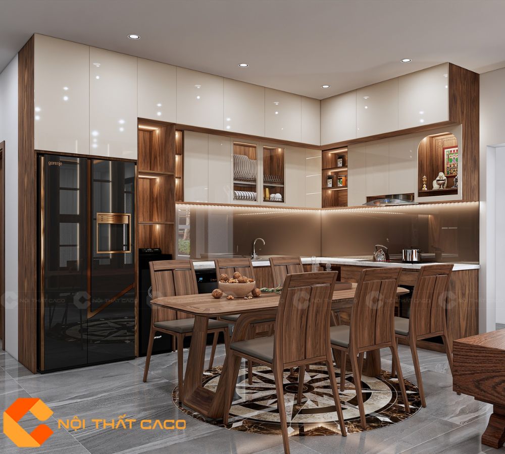 Tủ Bếp Gỗ Công Nghiệp TBM085