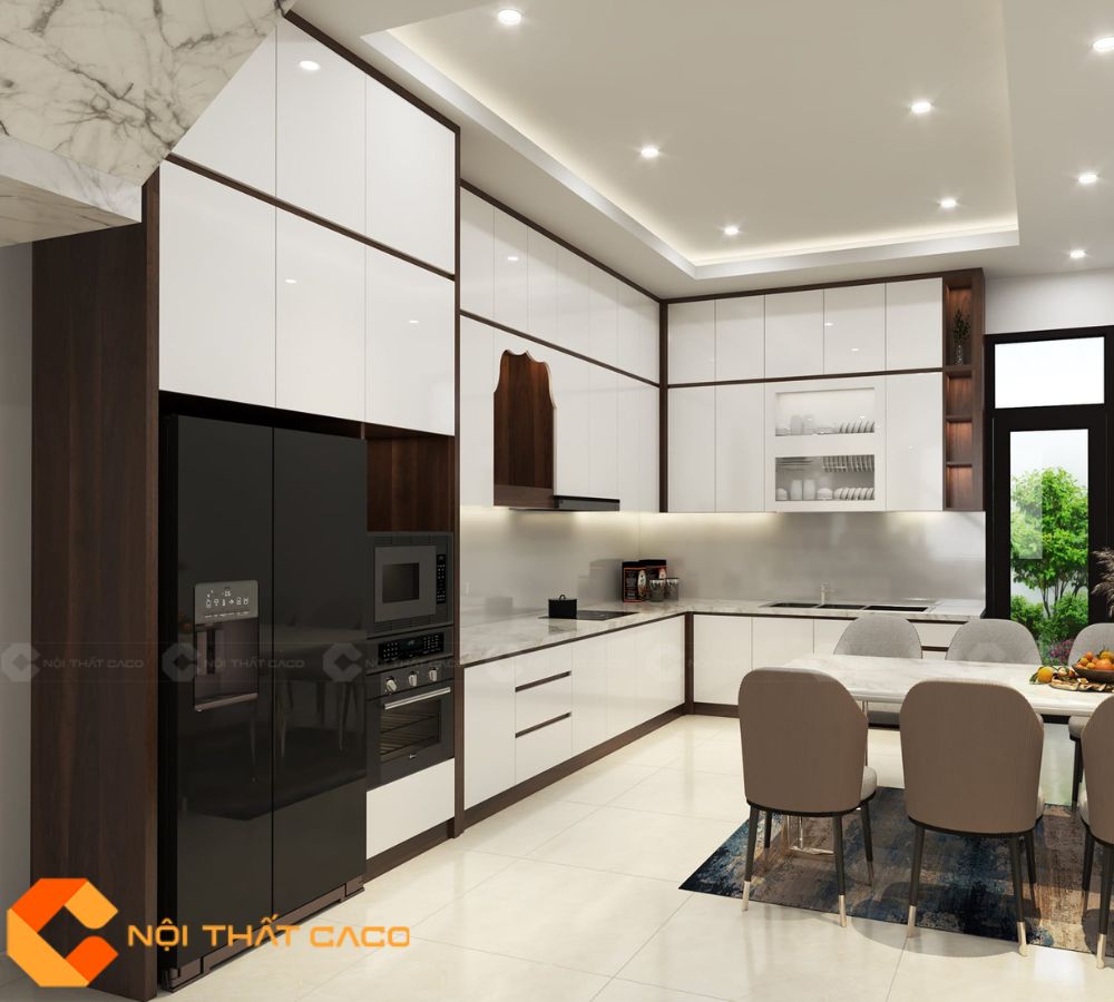 Tủ Bếp Gỗ Công Nghiệp TBM088