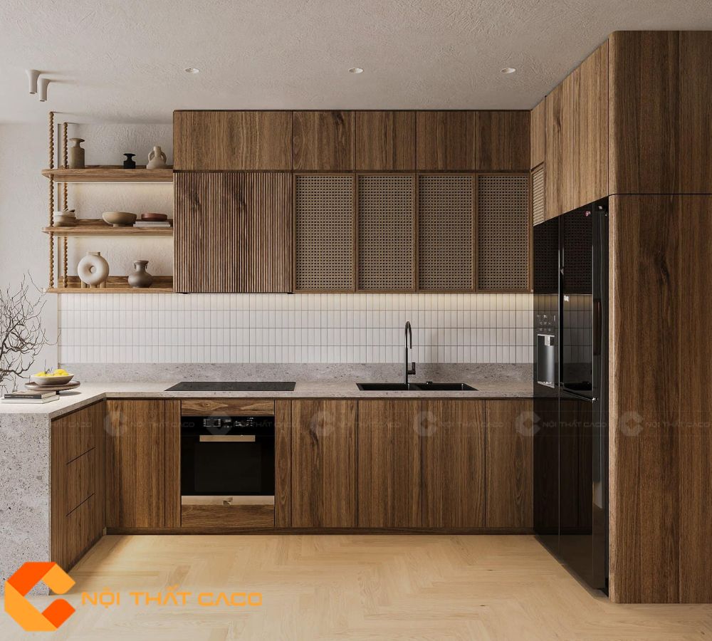 Tủ Bếp Gỗ Công Nghiệp TBM089