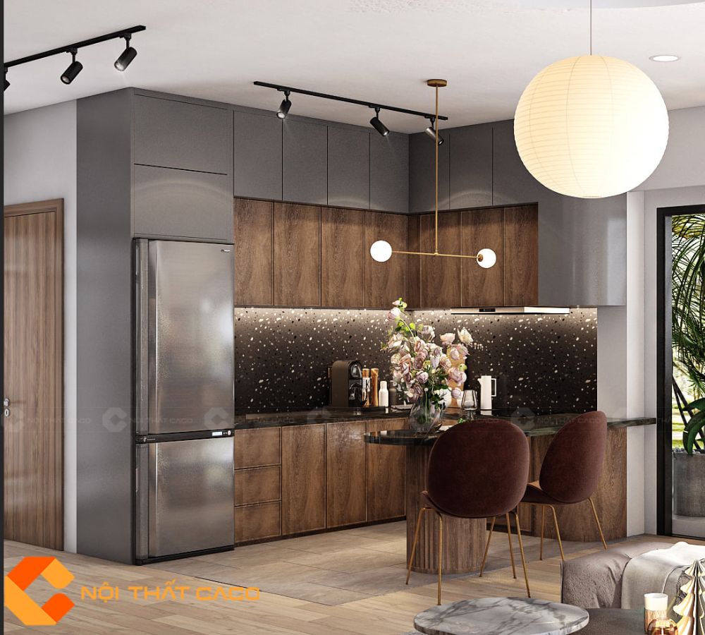 Tủ Bếp Gỗ Công Nghiệp TBM090