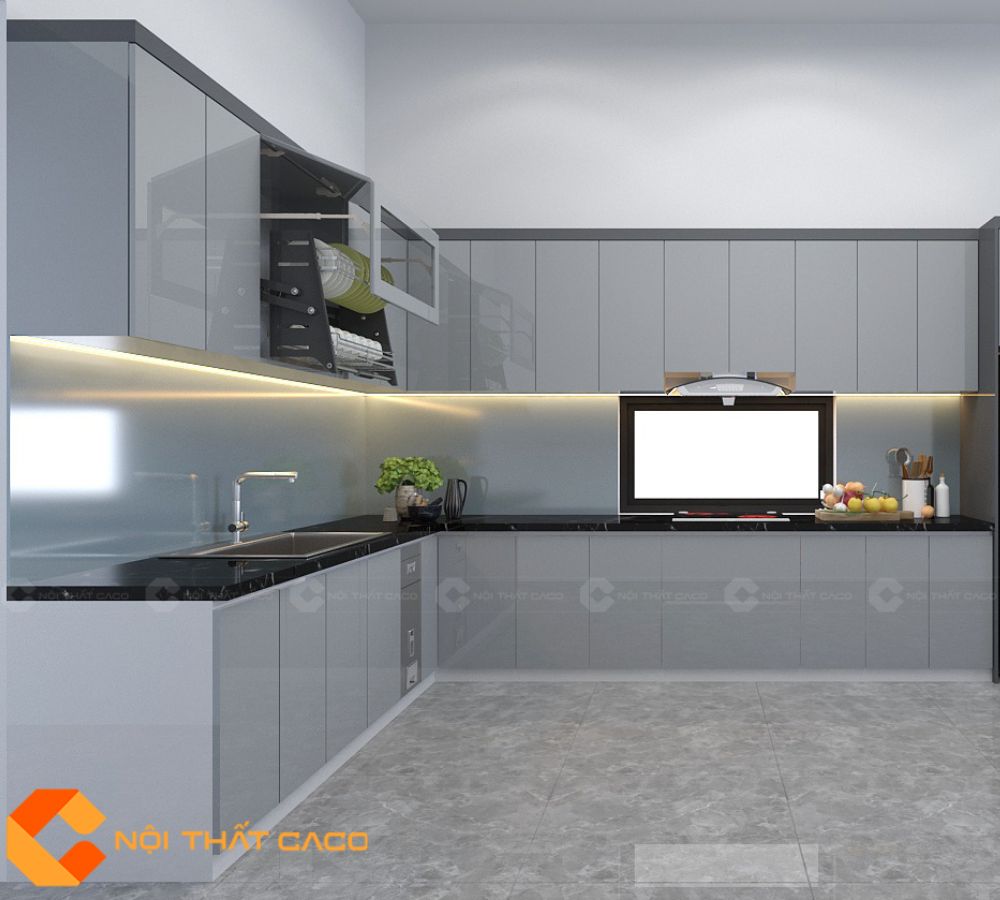 Tủ Bếp Gỗ Công Nghiệp TBM094