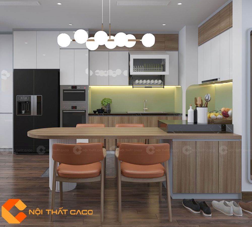 Tủ Bếp Gỗ Công Nghiệp TBM096