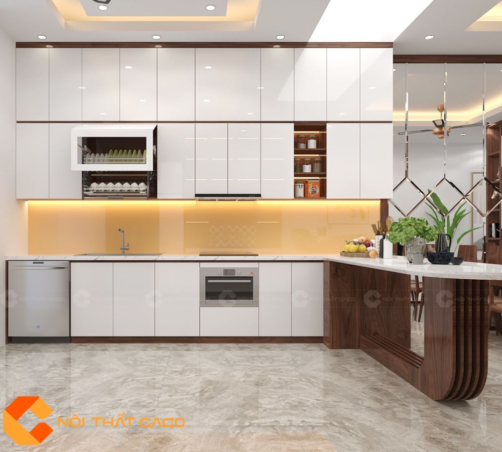 Tủ Bếp Gỗ Công Nghiệp TBM099